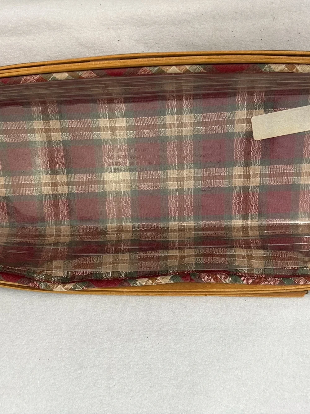 Longaberger 2000 Harvest Blessing Basket with plaid liner & leather handles